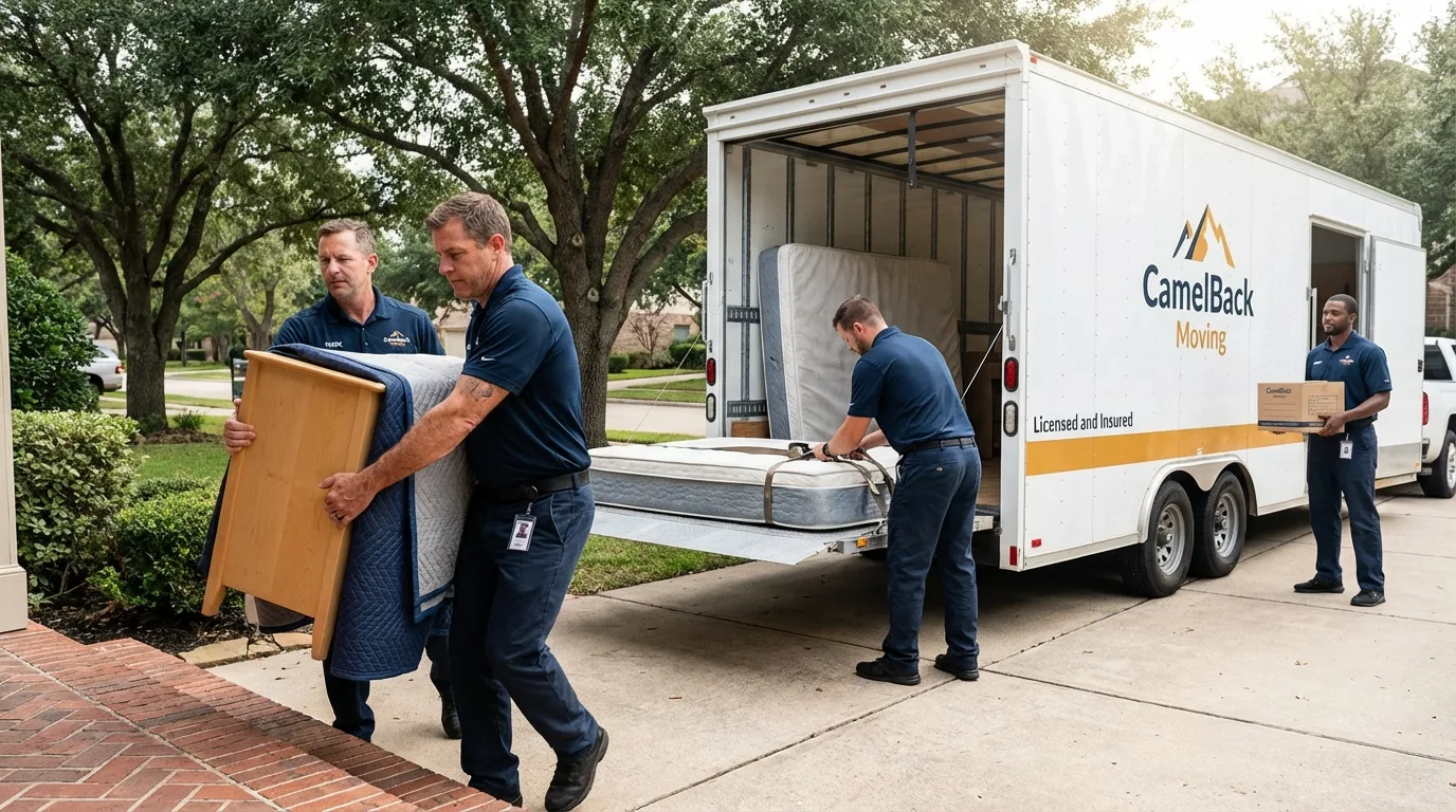 Crew loading residential truck for cross-state move from Agawam, MA
